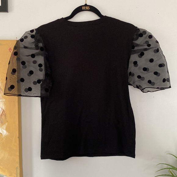 Polka Dot Puff Sleeve T-Shirt - Picture 4 of 4